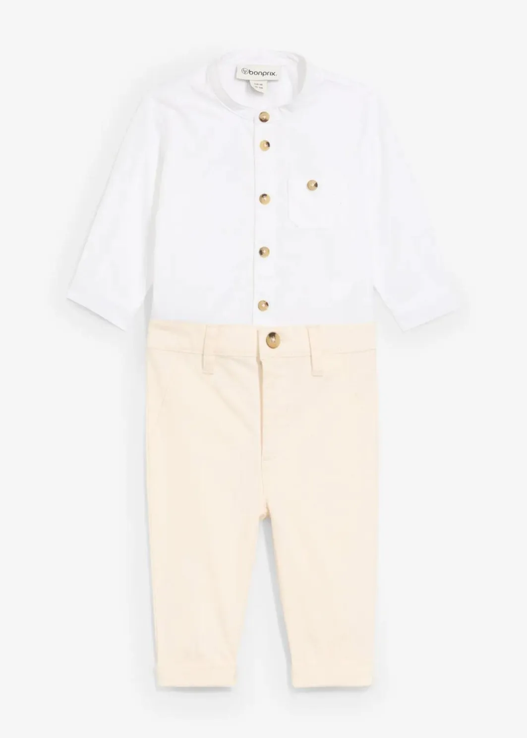 Kinder bonprix Hosen & Leggings|Shirts & Pullover|Body-Hemd und Chinohose aus reiner Baumwolle (2-tlg.Set)