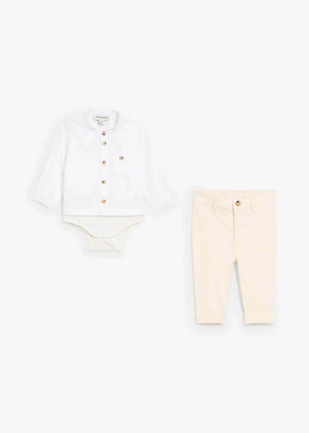 Kinder bonprix Hosen & Leggings|Shirts & Pullover|Body-Hemd und Chinohose aus reiner Baumwolle (2-tlg.Set)