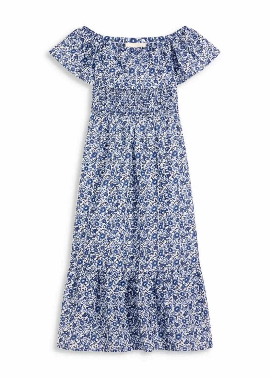Hot Boho-Midikleid mit Carmenausschnitt aus leichter Baumwolle Damen Kleider