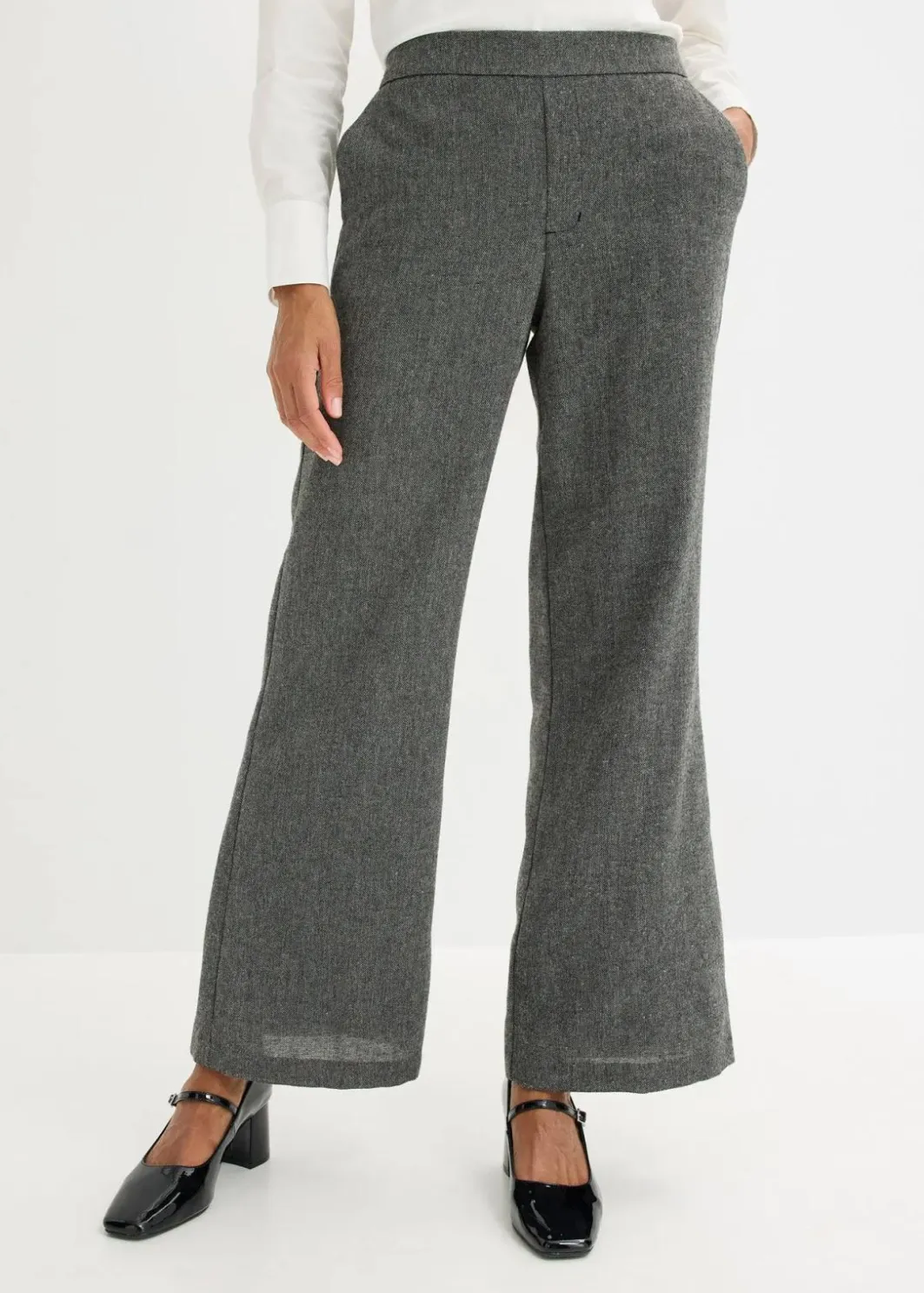 Damen bonprix Bekleidung·Kleider|Hosen|Bootcut Hose in Tweedoptik