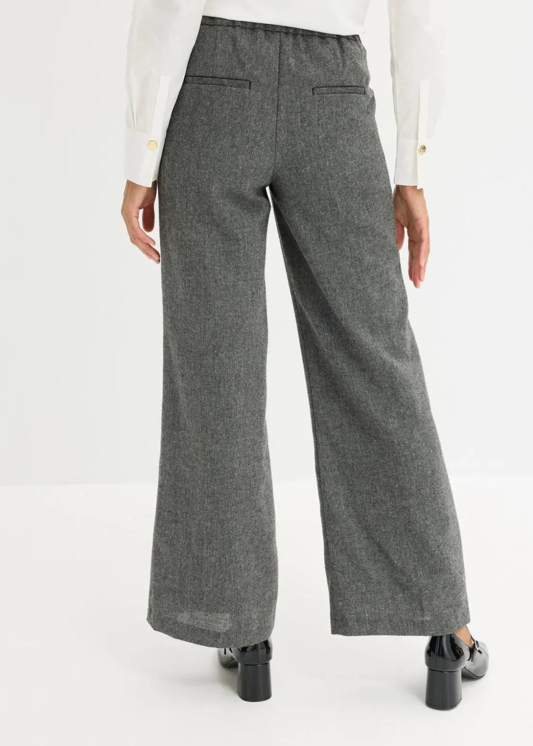 Damen bonprix Bekleidung·Kleider|Hosen|Bootcut Hose in Tweedoptik