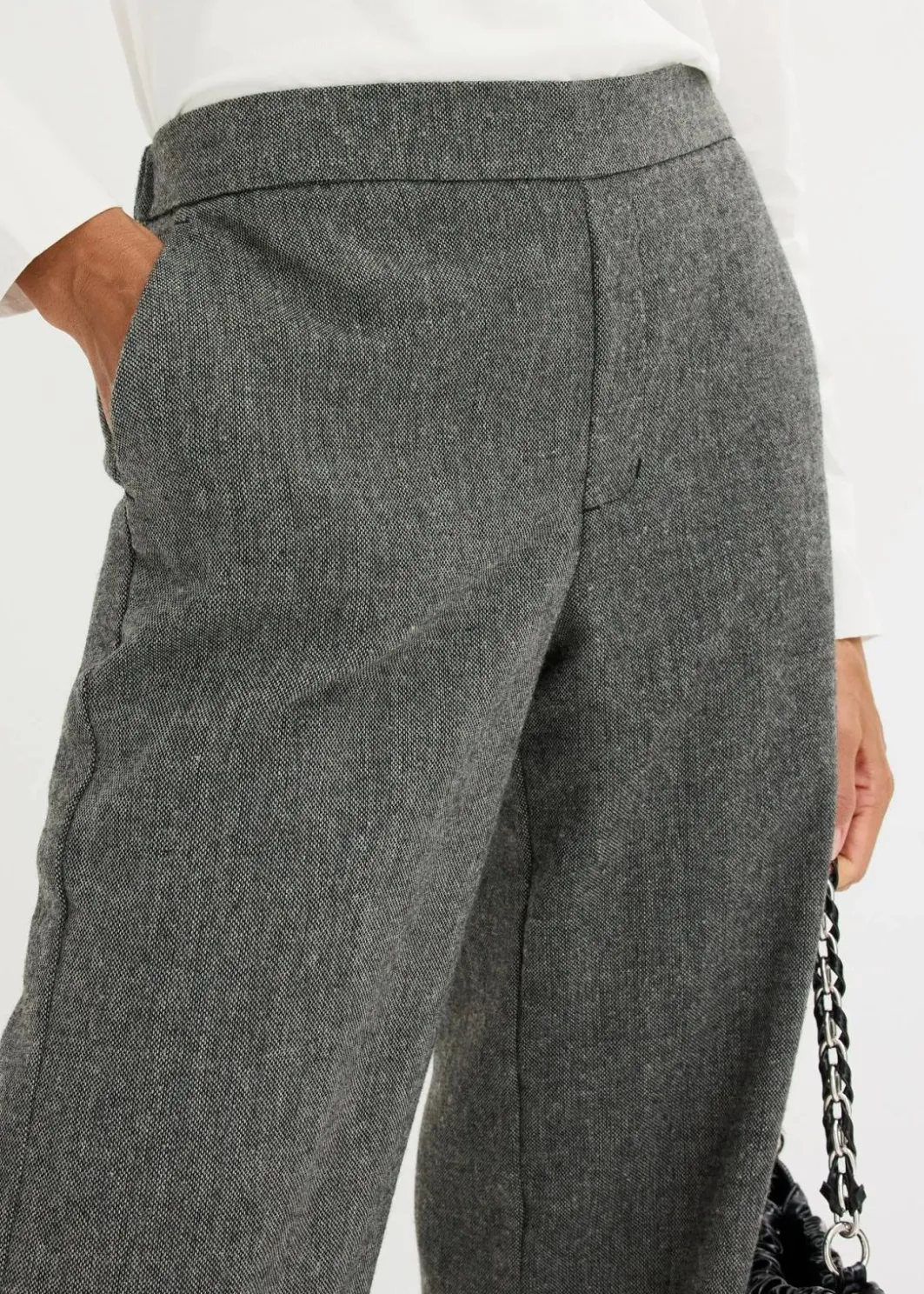 Damen bonprix Bekleidung·Kleider|Hosen|Bootcut Hose in Tweedoptik