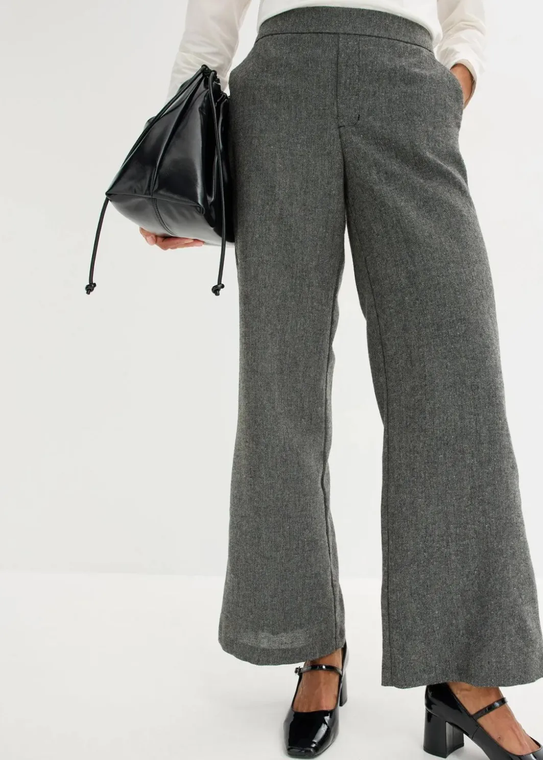 Damen bonprix Bekleidung·Kleider|Hosen|Bootcut Hose in Tweedoptik