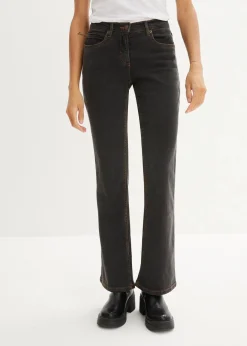 Damen bonprix Jeans|Kurzgrößen|Bootcut Jeans High Waist, Stretch