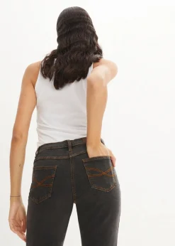 Damen bonprix Jeans|Kurzgrößen|Bootcut Jeans High Waist, Stretch