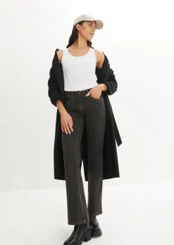 Damen bonprix Jeans|Kurzgrößen|Bootcut Jeans High Waist, Stretch