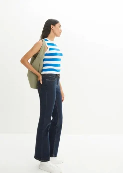 Damen bonprix Jeans|Kurzgrößen|Bootcut Jeans High Waist, Stretch