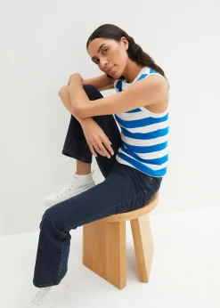 Damen bonprix Jeans|Kurzgrößen|Bootcut Jeans High Waist, Stretch