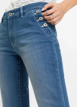 Discount Bootcut Jeans Mid Waist, Bio-Baumwolle Damen Jeans|Kurzgrößen
