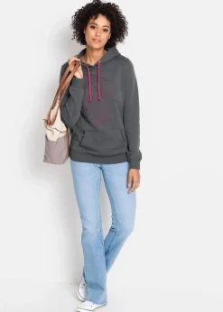 Damen bonprix Bekleidung·Shirts & Tops|Jeans|Bootcut Jeans Mid Waist, Komfort-Stretch