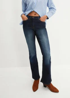 Damen bonprix Jeans|Kurzgrößen|Bootcut Jeans Mid Waist, Stretch