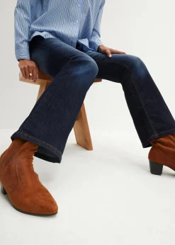 Damen bonprix Jeans|Kurzgrößen|Bootcut Jeans Mid Waist, Stretch