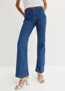Damen bonprix Jeans|Kurzgrößen|Bootcut Jeans Mid Waist, Stretch