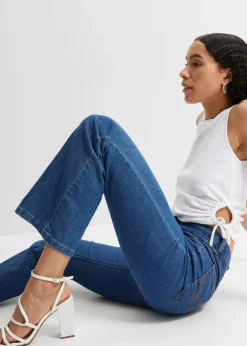 Damen bonprix Jeans|Kurzgrößen|Bootcut Jeans Mid Waist, Stretch