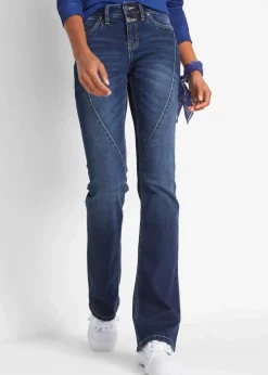 Damen bonprix Kurzgrößen|Bekleidung·Shirts & Tops|Bootcut Jeans Mid Waist, Stretch