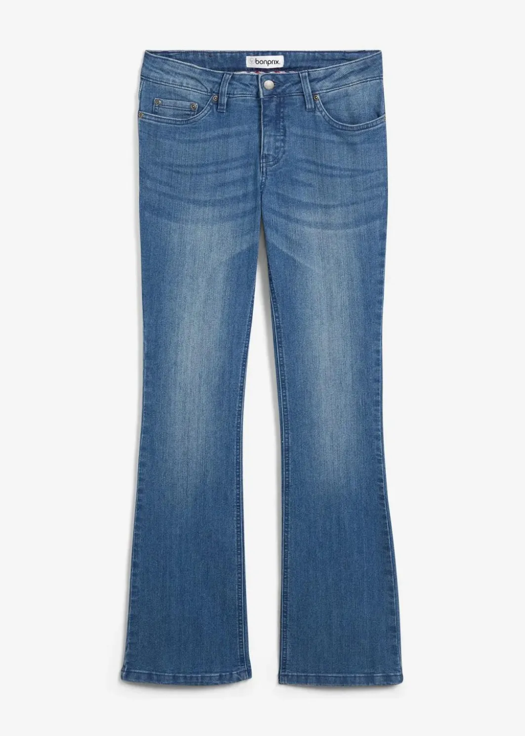 Damen bonprix Jeans|Kurzgrößen|Bootcut Jeans Mid Waist, Stretch