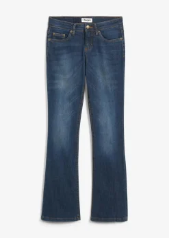 Damen bonprix Kurzgrößen|Bekleidung·Shirts & Tops|Bootcut Jeans Mid Waist, Stretch