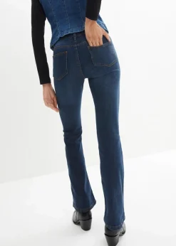 Damen bonprix Kurzgrößen|Bekleidung·Shirts & Tops|Bootcut Jeans Mid Waist, Stretch