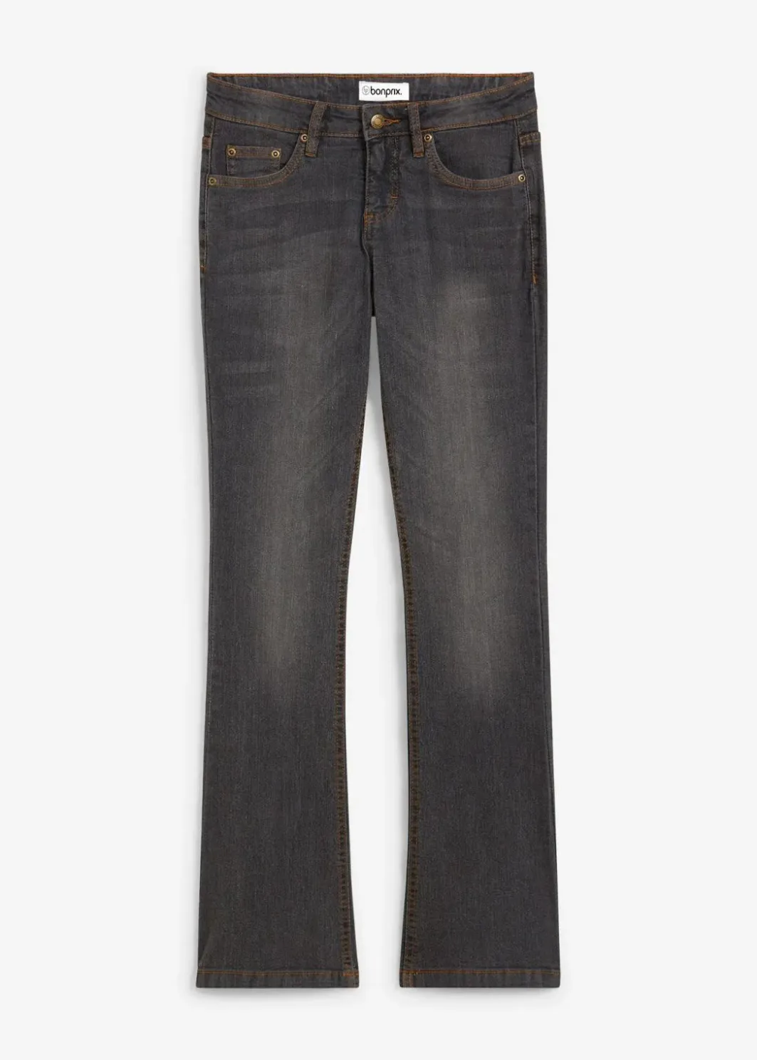 Damen bonprix Jeans|Kurzgrößen|Bootcut Jeans Mid Waist, Stretch