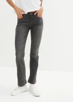 Damen bonprix Jeans|Kurzgrößen|Bootcut Jeans Mid Waist, Stretch