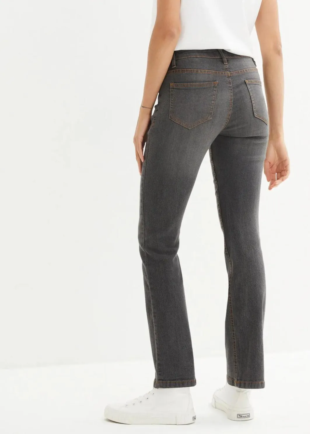Damen bonprix Jeans|Kurzgrößen|Bootcut Jeans Mid Waist, Stretch