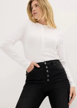 Damen bonprix Bekleidung·Shirts & Tops|Jeans|Bootcut-Jeans High Waist, Bequembund