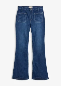 Damen bonprix Kurzgrößen|Bekleidung·Shirts & Tops|Bootcut-Jeans High Waist, Stretch Full Length