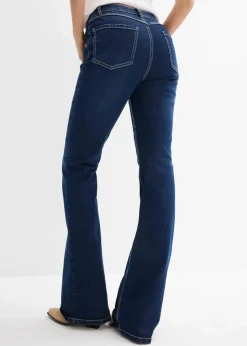 Damen bonprix Kurzgrößen|Bekleidung·Shirts & Tops|Bootcut-Jeans High Waist, Stretch Full Length