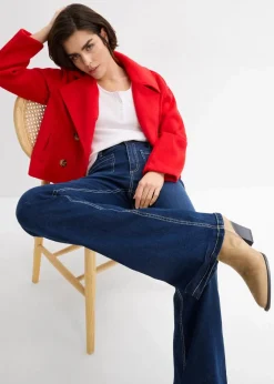 Damen bonprix Kurzgrößen|Bekleidung·Shirts & Tops|Bootcut-Jeans High Waist, Stretch Full Length