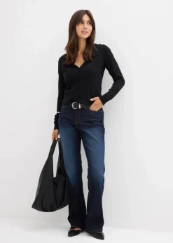 Damen bonprix Jeans|Bekleidung·Shirts & Tops|Bootcut-Jeans Mid Waist