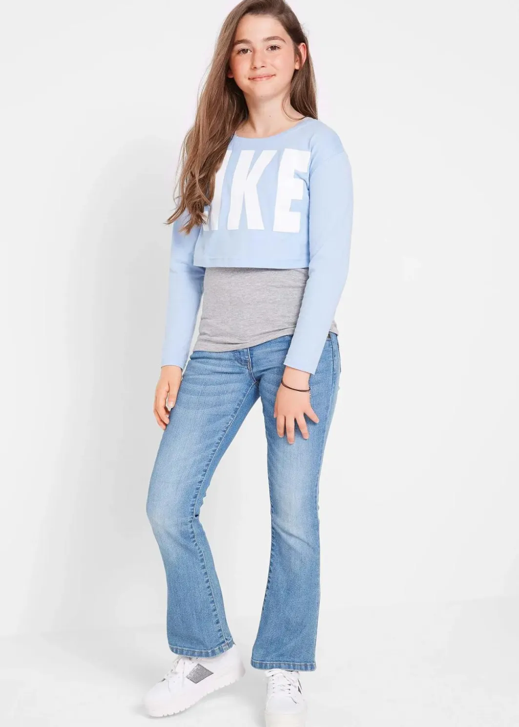 Kinder bonprix Mädchen 9-16 Jahre·Jeans|Bootcut-Jeans Mid Waist