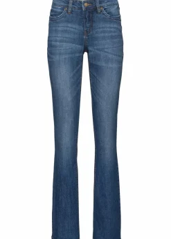 Damen bonprix Jeans|Kurzgrößen|Bootcut-Jeans Mid Waist, Komfort-Stretch