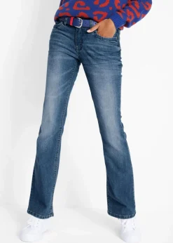 Damen bonprix Jeans|Kurzgrößen|Bootcut-Jeans Mid Waist, Komfort-Stretch