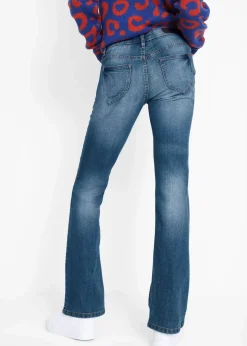 Damen bonprix Jeans|Kurzgrößen|Bootcut-Jeans Mid Waist, Komfort-Stretch