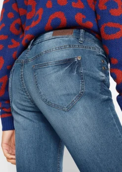 Damen bonprix Jeans|Kurzgrößen|Bootcut-Jeans Mid Waist, Komfort-Stretch