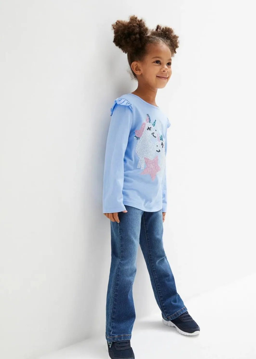 Sale Bootcut-Jeans Mid Waist mit Bequembund Kinder Mädchen 2-8 Jahre·Jeans & Hosen