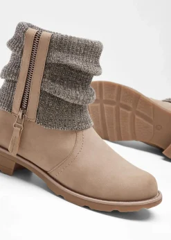 Hot Boots mit Strickeinsatz Damen Schuhe & Accessoires In Spezialgrößen·Schuhe In Übergröße|Boots