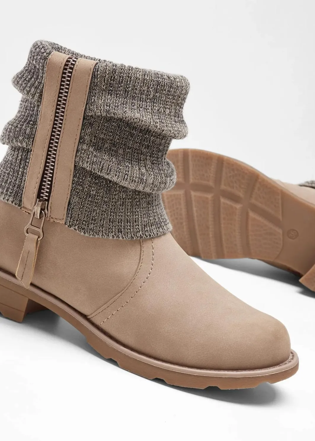 Hot Boots mit Strickeinsatz Damen Schuhe & Accessoires In Spezialgrößen·Schuhe In Übergröße|Boots