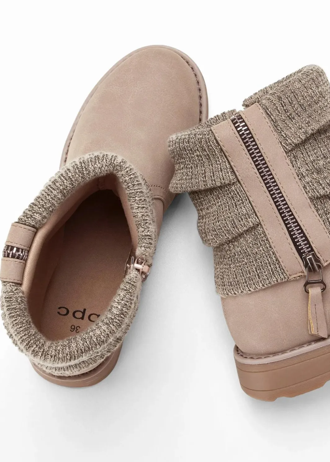 Hot Boots mit Strickeinsatz Damen Schuhe & Accessoires In Spezialgrößen·Schuhe In Übergröße|Boots