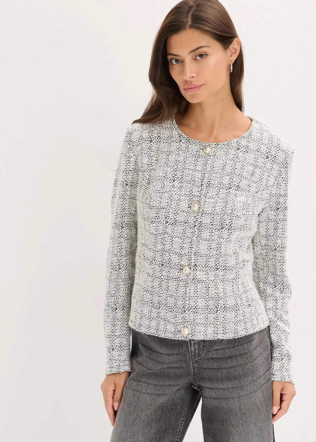 Damen bonprix Bekleidung·Umstandsmode|Bekleidung·Jeans|Bouclé Cardigan aus Baumwolle