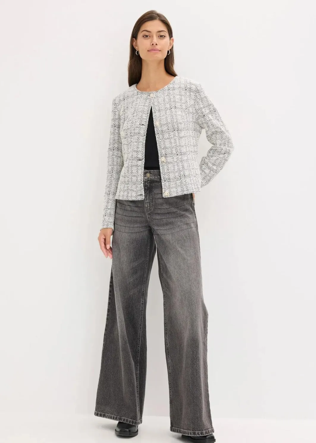 Damen bonprix Bekleidung·Umstandsmode|Bekleidung·Jeans|Bouclé Cardigan aus Baumwolle