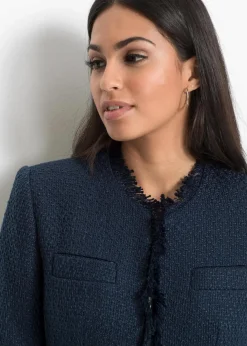 New Bouclé Longblazer Damen Blazer
