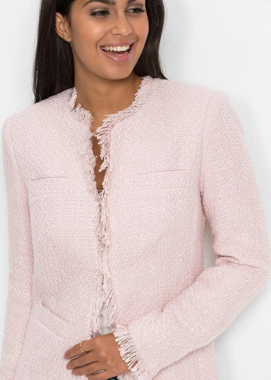 Damen bonprix Blazer|Bouclé Longblazer