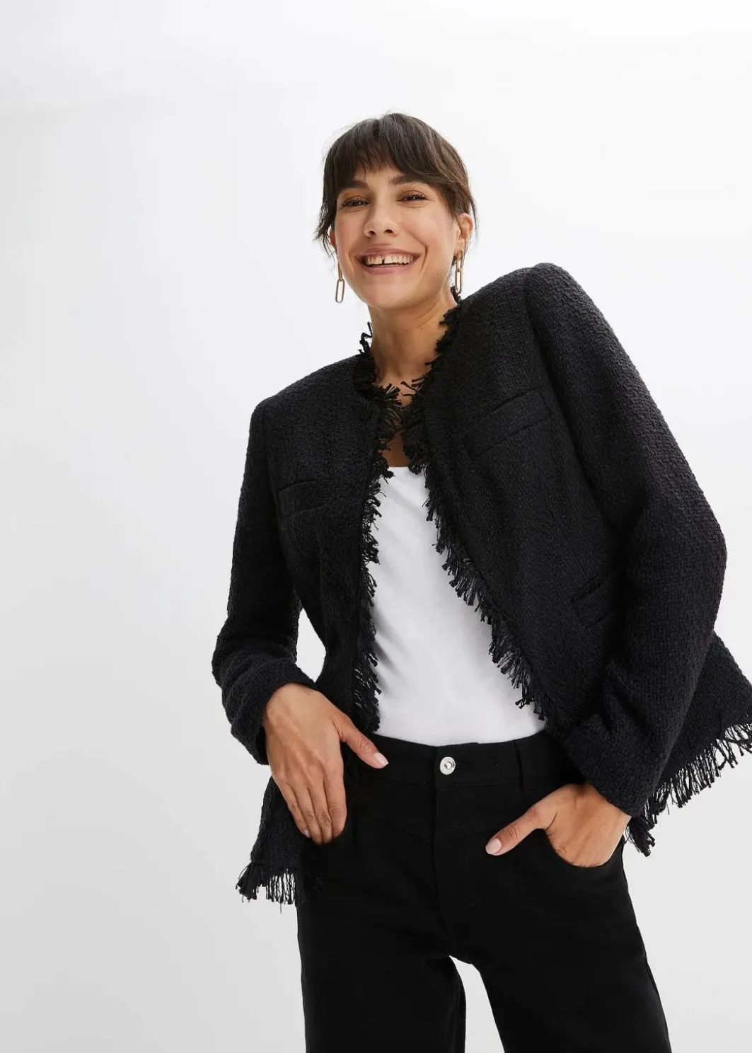 Bouclé-Jacke Damen Bekleidung·Hosen|Jacken & Mäntel
