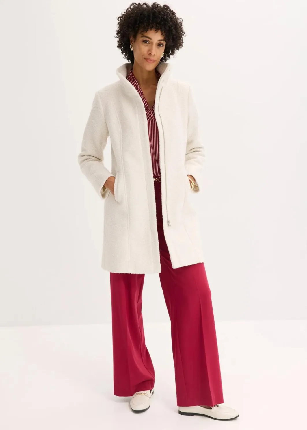 Hot Bouclé-Kurzmantel Damen Bekleidung·Hosen