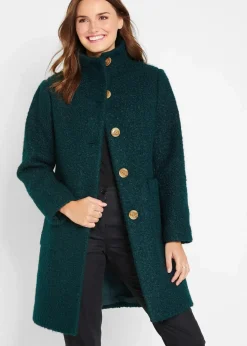 Damen bonprix Bekleidung·Hosen|Nachhaltigere Materialien|Bouclé-Mantel mit Taschen