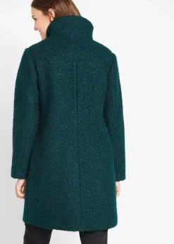 Damen bonprix Bekleidung·Hosen|Nachhaltigere Materialien|Bouclé-Mantel mit Taschen