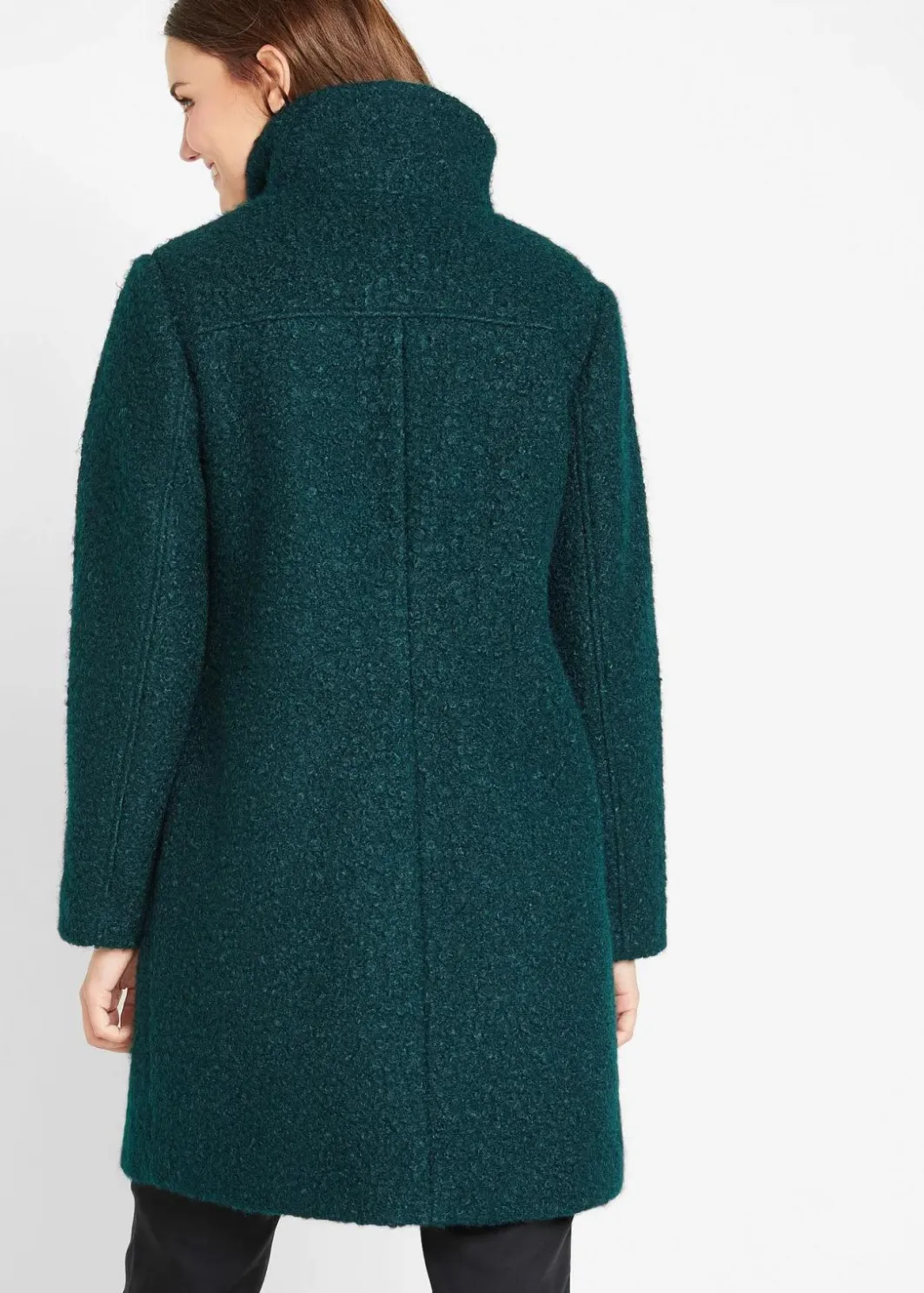 Damen bonprix Bekleidung·Hosen|Nachhaltigere Materialien|Bouclé-Mantel mit Taschen