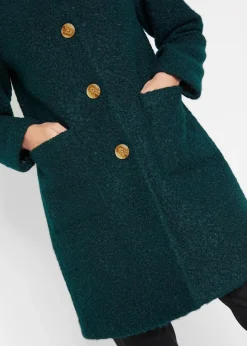 Damen bonprix Bekleidung·Hosen|Nachhaltigere Materialien|Bouclé-Mantel mit Taschen