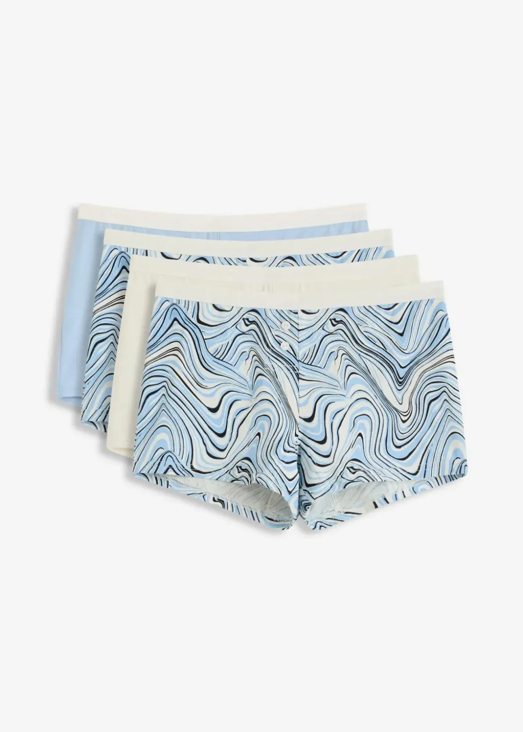 Damen bonprix Wäsche·Baumwollunterwäsche|Wäsche·Höschen|Boxer mit Bio-Baumwolle (4er Pack)